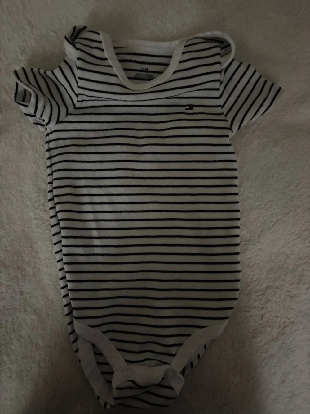 Tommy Hilfiger White and Navy Striped Baby One-Piece